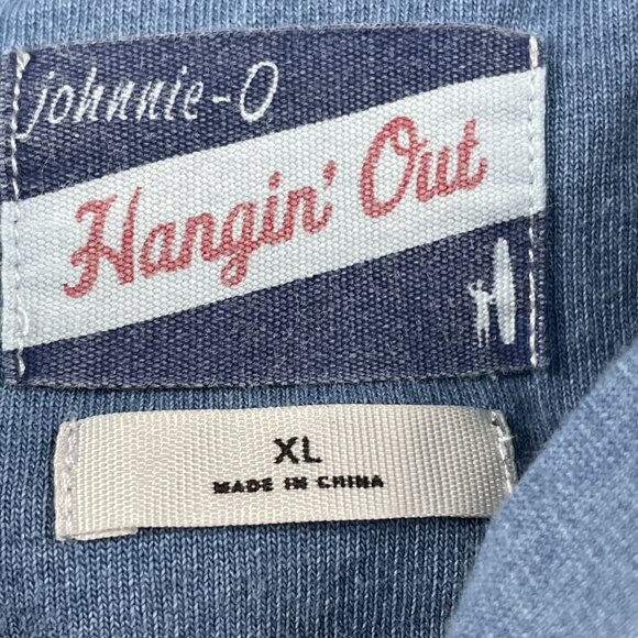 Johnnie-O Hoodie Mens XL Hangin' Out Blue Full Zip Holloway w/ Drawstring - Picture 3 of 6